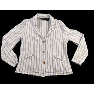 JNY Women's Linen Raw Hem Lightweight Jacket Size M